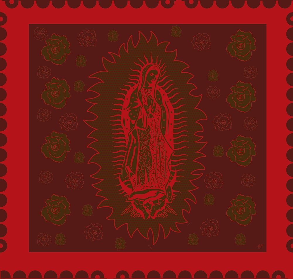 Virgin Mary Red on red art print by Marta Wiley for $57.95 CAD