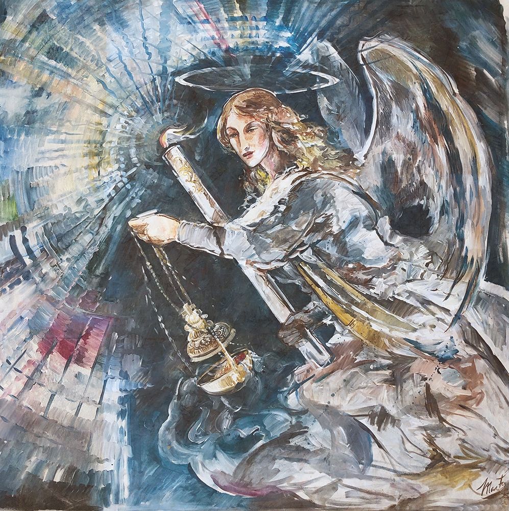 Angel With Candle art print by Marta Wiley for $57.95 CAD