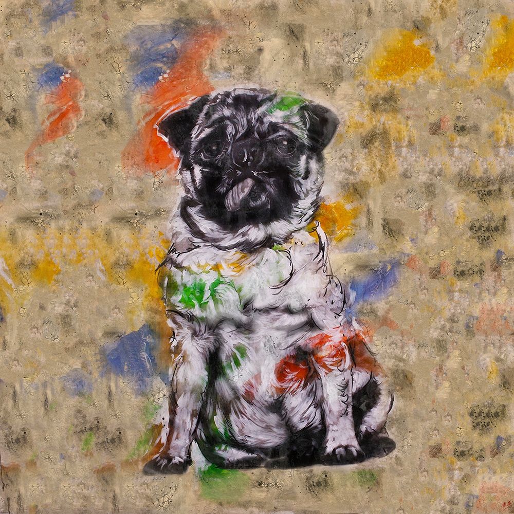 Colorful Dog III Square art print by Marta Wiley for $57.95 CAD