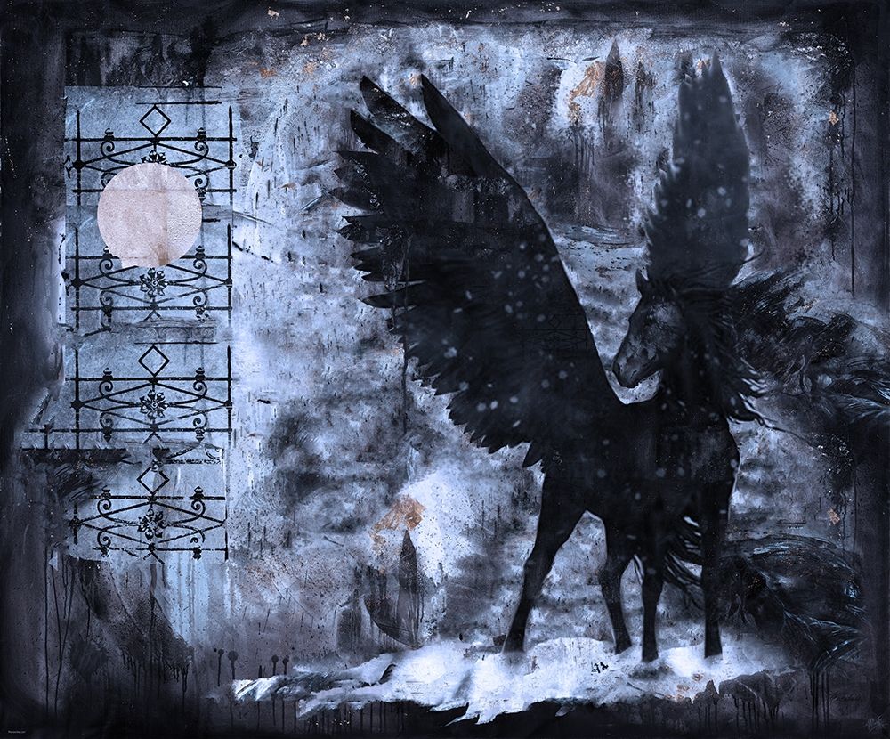 Black Pegasus Blue art print by Marta Wiley for $57.95 CAD