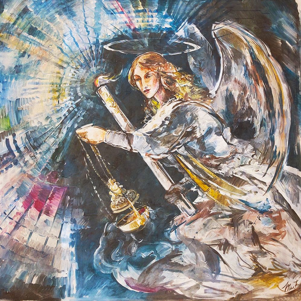 Angel With Candle- Light art print by Marta Wiley for $57.95 CAD