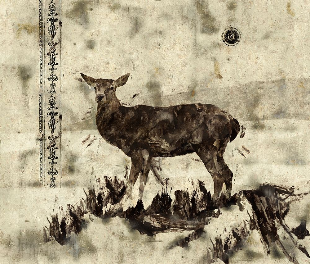 Deer- Beige art print by Marta Wiley for $57.95 CAD
