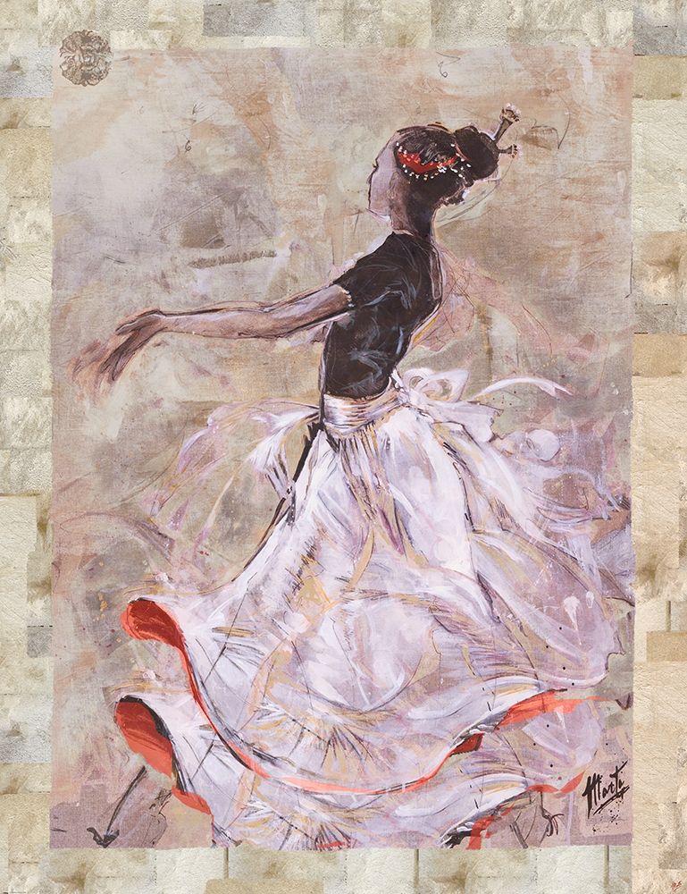 Dancer On Linen Red Trim art print by Marta Wiley for $57.95 CAD