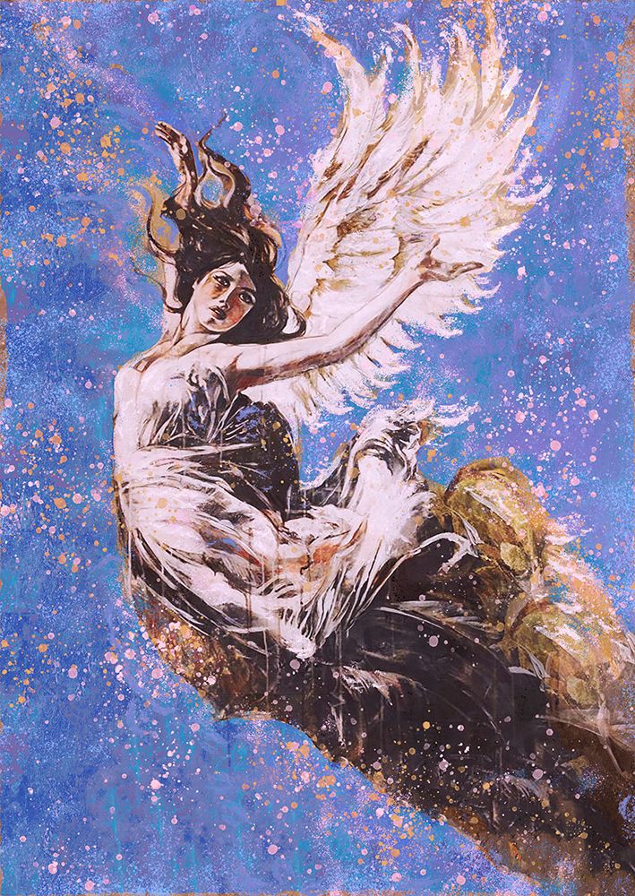 Blue Angel Falling I art print by Marta Wiley for $57.95 CAD