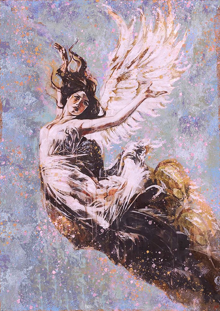 Blue Angel Falling II art print by Marta Wiley for $57.95 CAD
