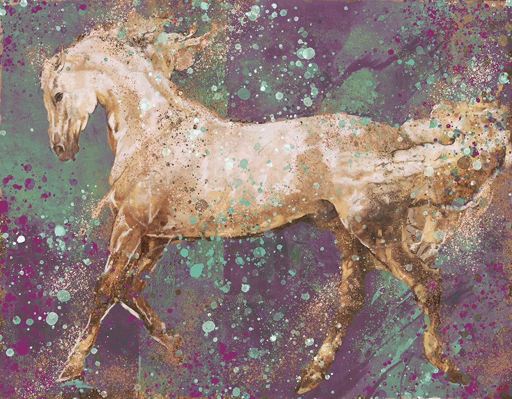 Fibonacci puple gold Horse art print by Marta Wiley for $57.95 CAD