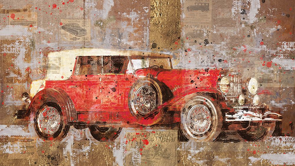 Vintage Red Car art print by Marta Wiley for $57.95 CAD