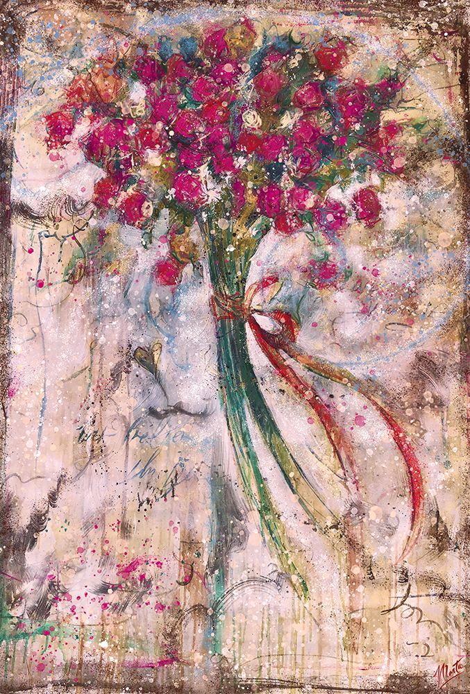 Floral bouquet Red art print by Marta Wiley for $57.95 CAD