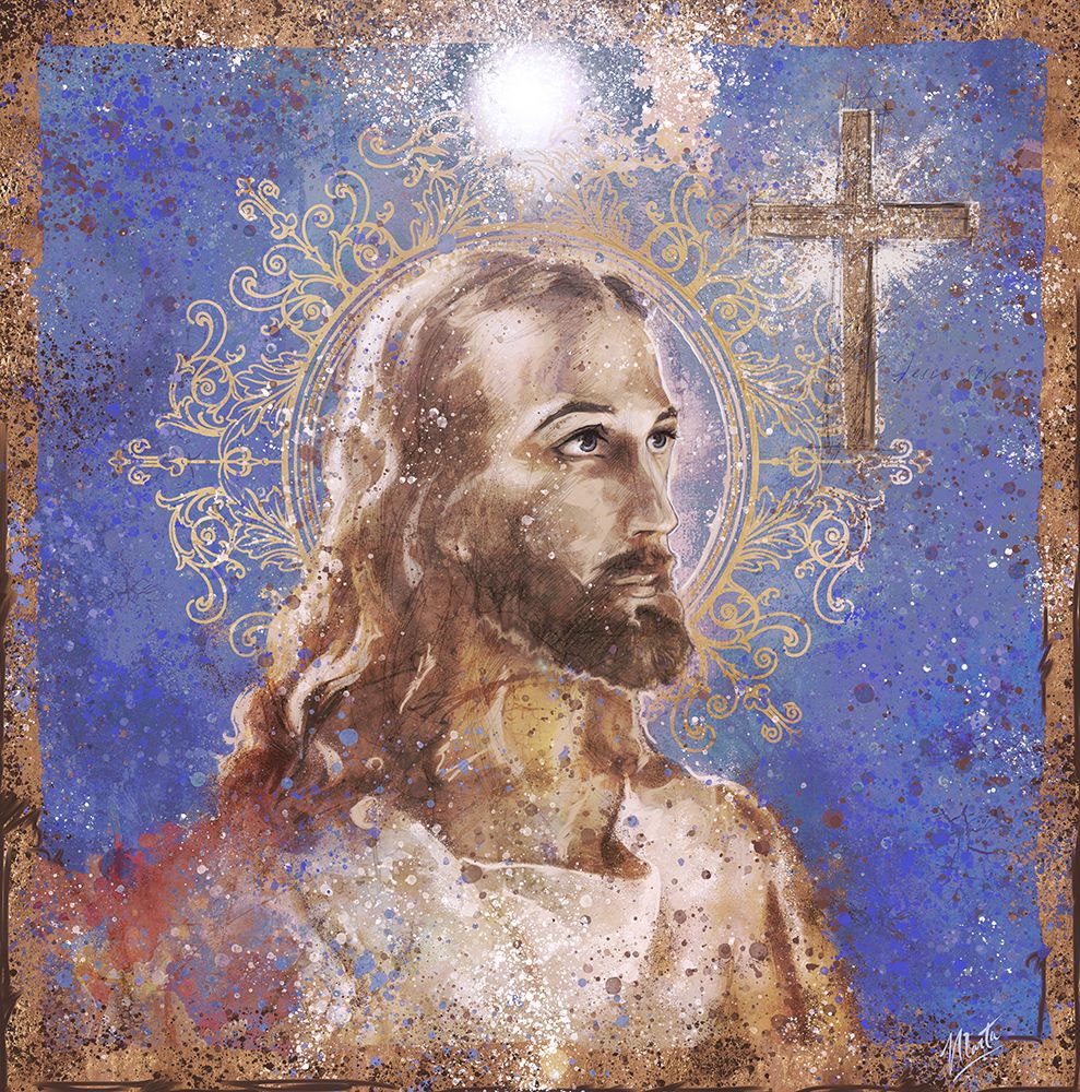 Jesus Rock Star Blue art print by Marta Wiley for $57.95 CAD