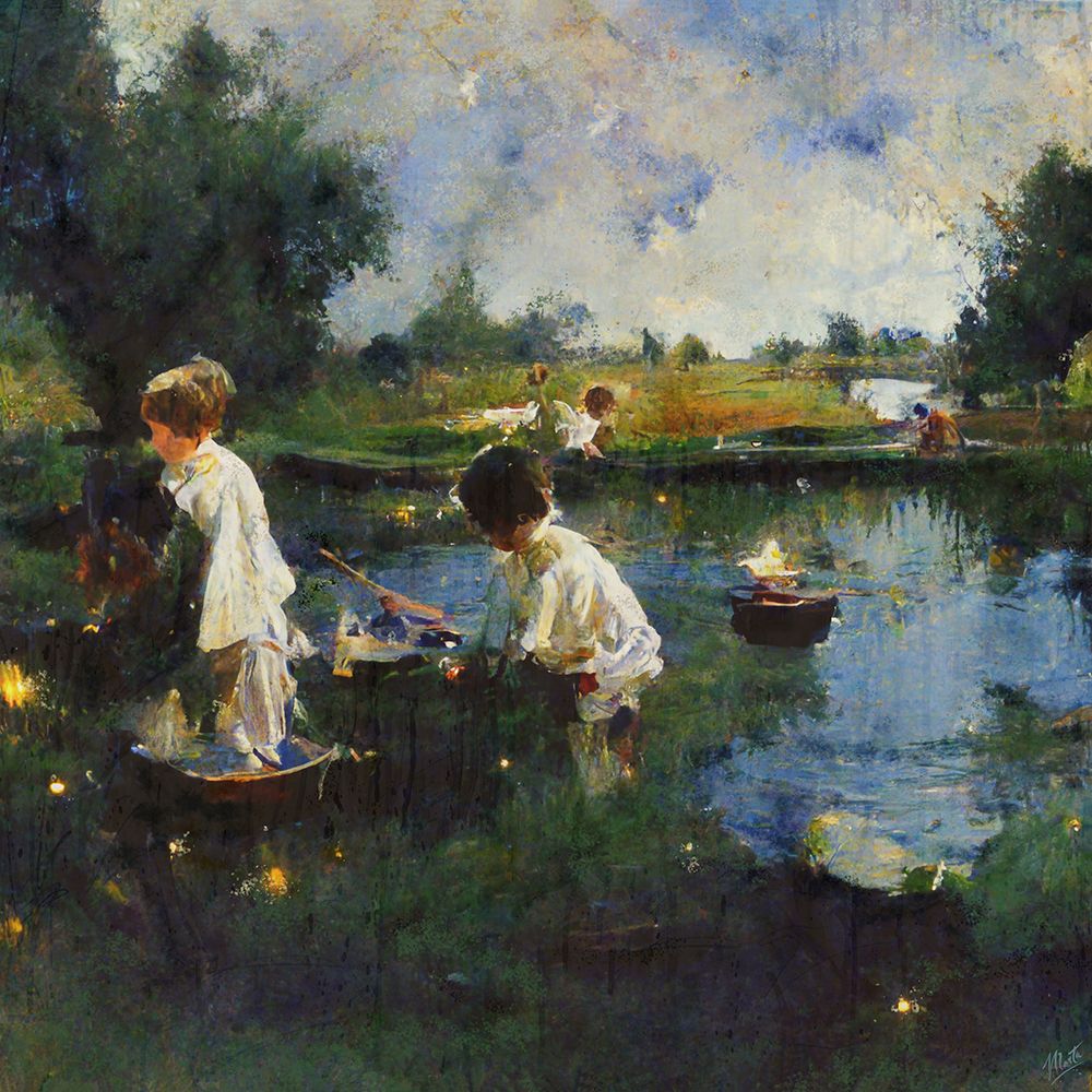 Children Playing With Boats II art print by Marta Wiley for $57.95 CAD