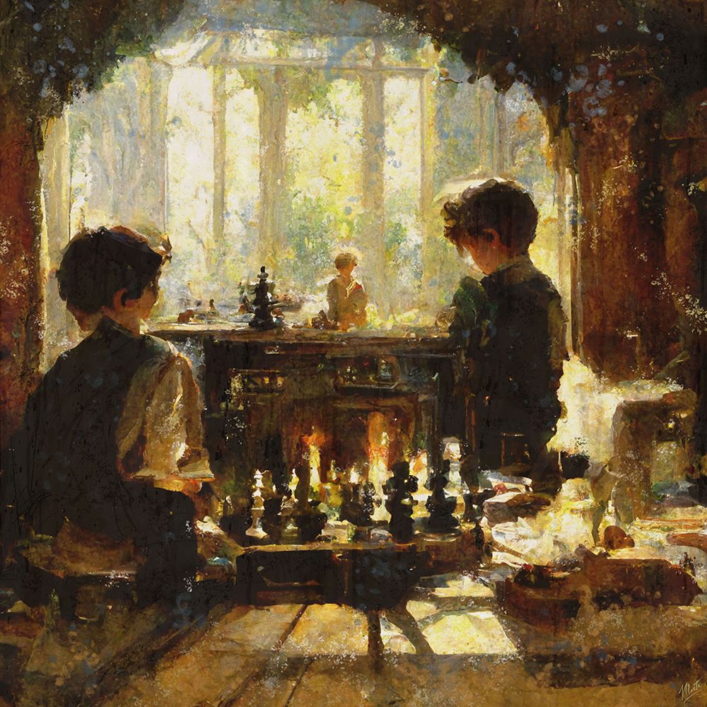 Chess players II art print by Marta Wiley for $57.95 CAD