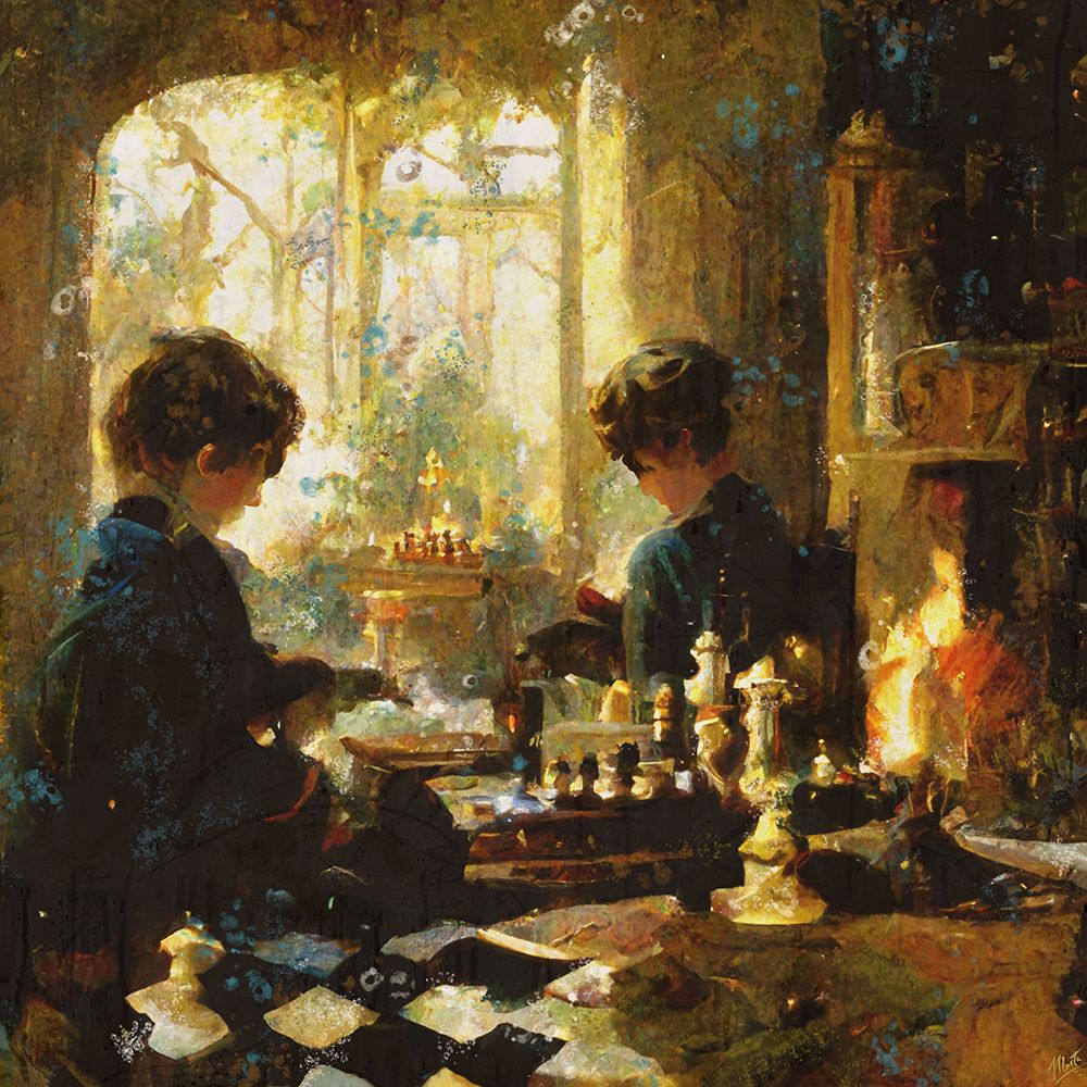 Chess players III art print by Marta Wiley for $57.95 CAD