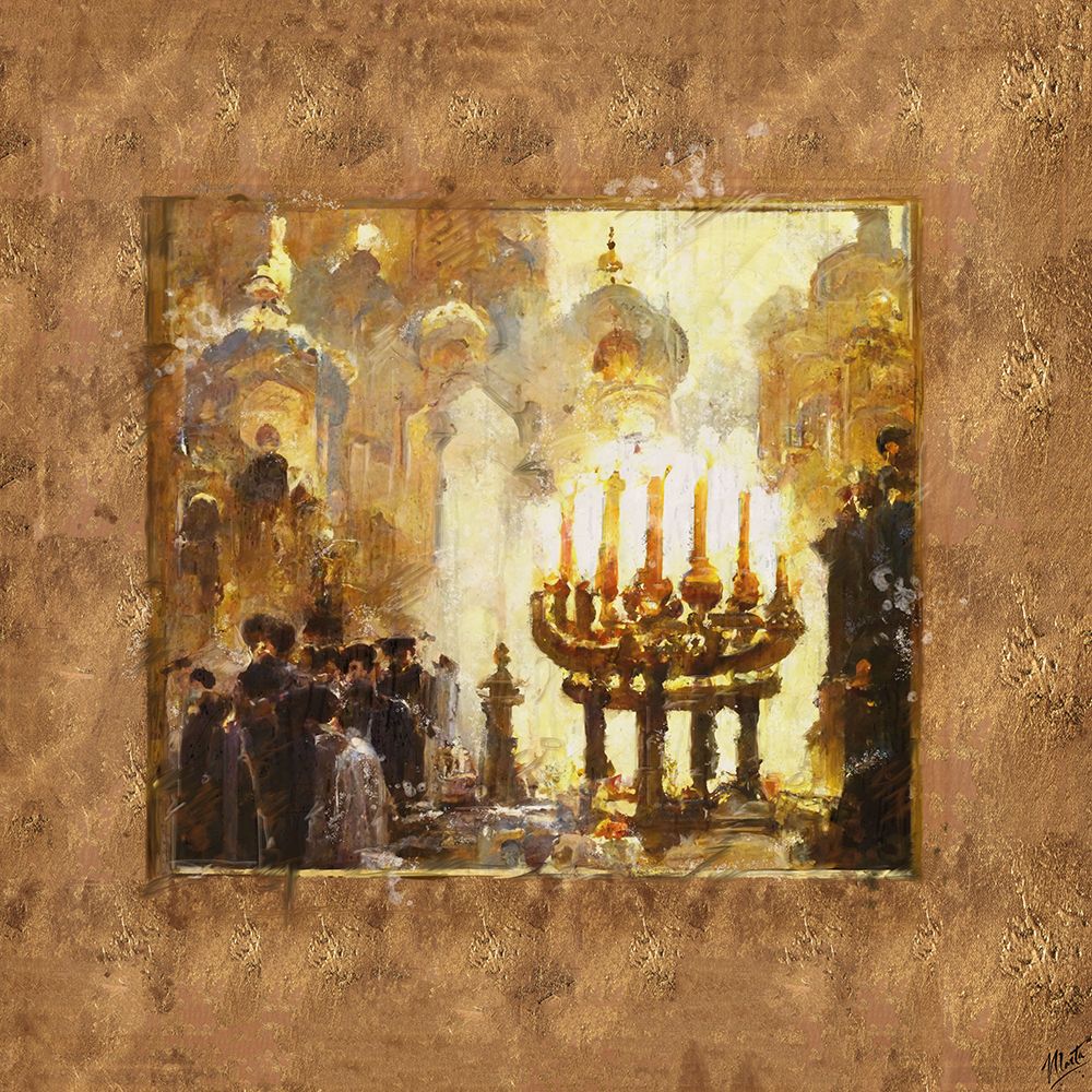 Abstract Menorah I art print by Marta Wiley for $57.95 CAD