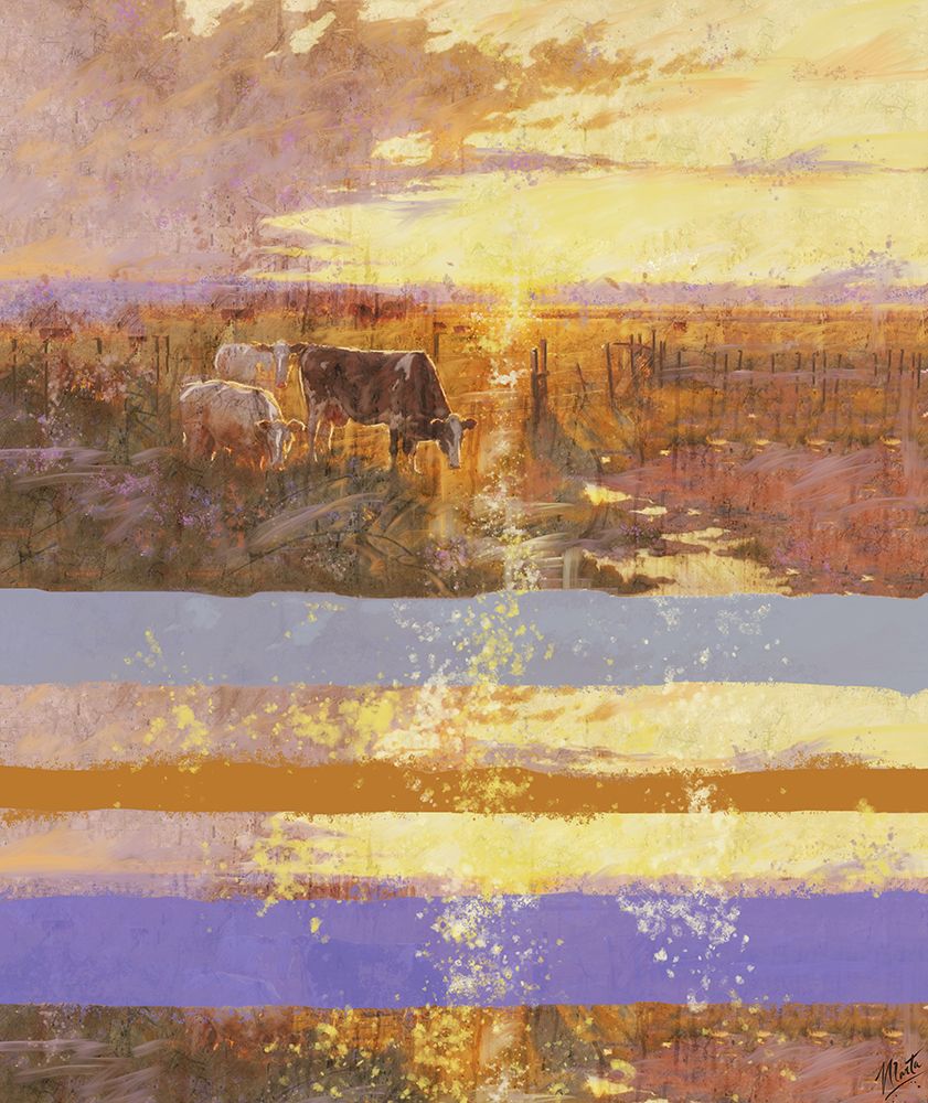 Abstract Golden Cow I art print by Marta Wiley for $57.95 CAD