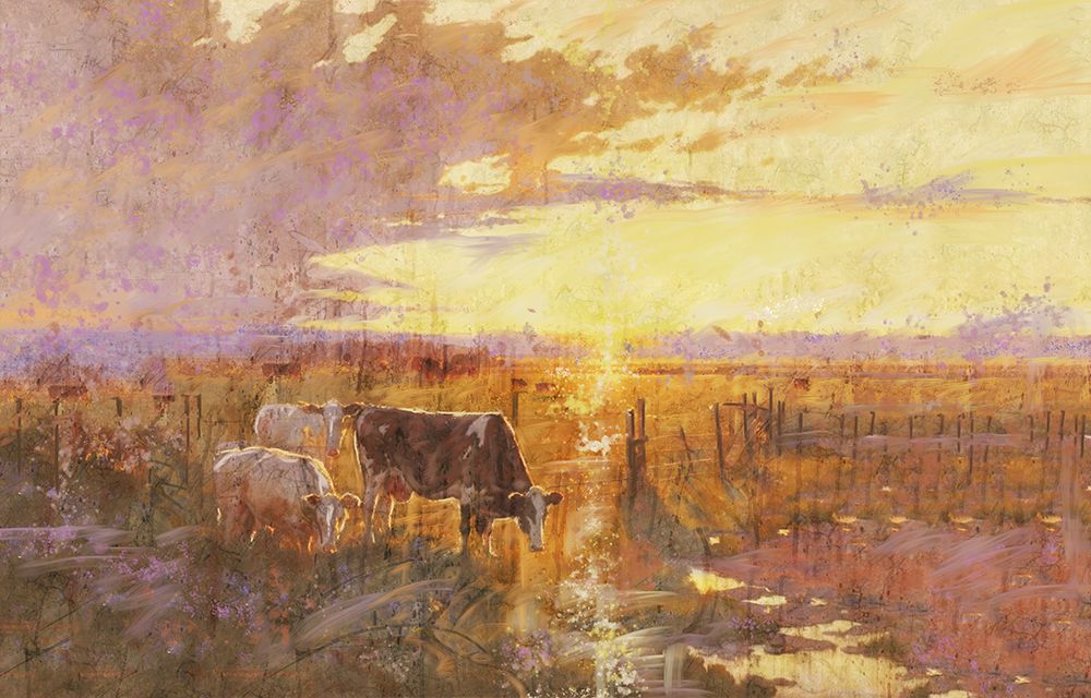 Golden Cows art print by Marta Wiley for $57.95 CAD