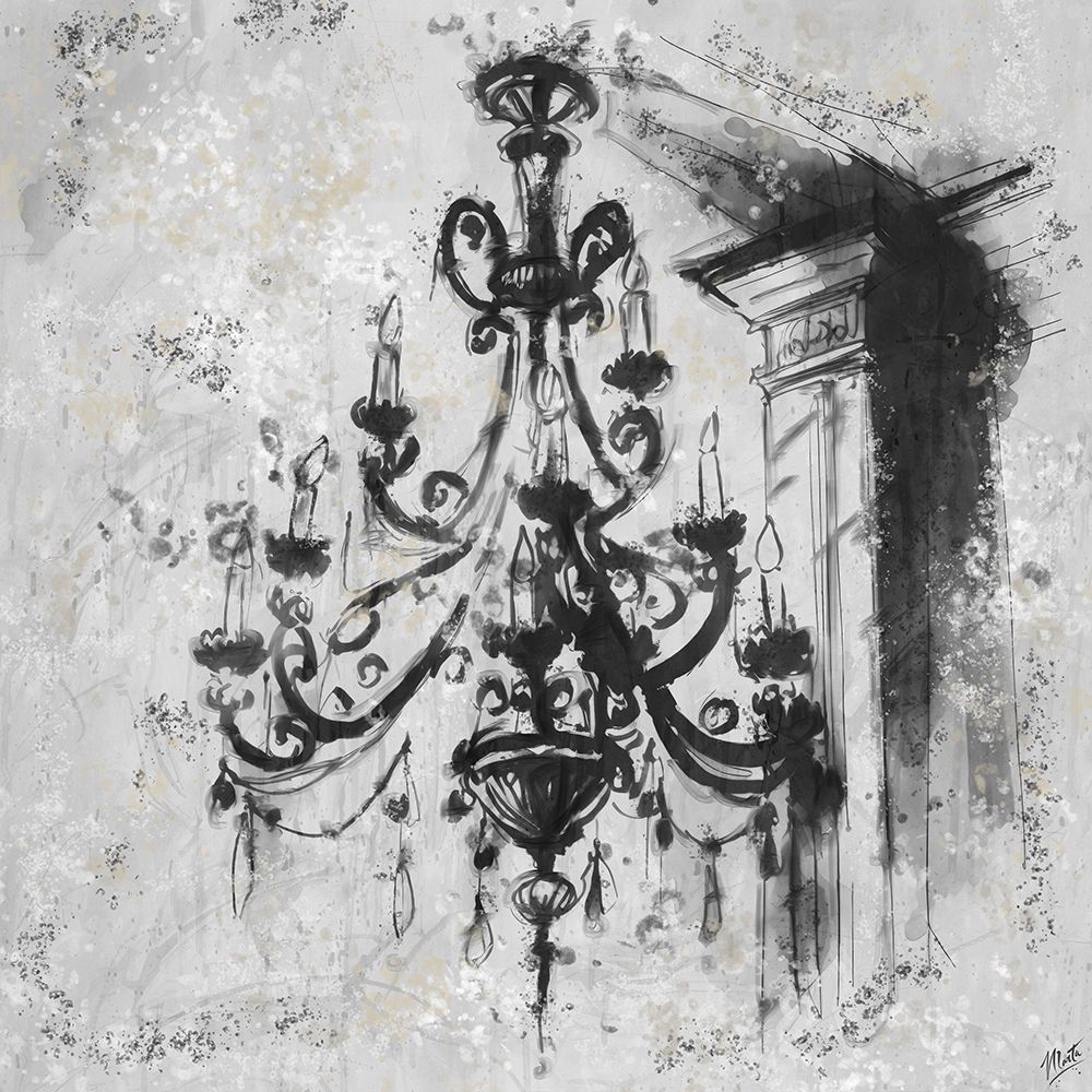 BW Chandelier I art print by Marta Wiley for $57.95 CAD