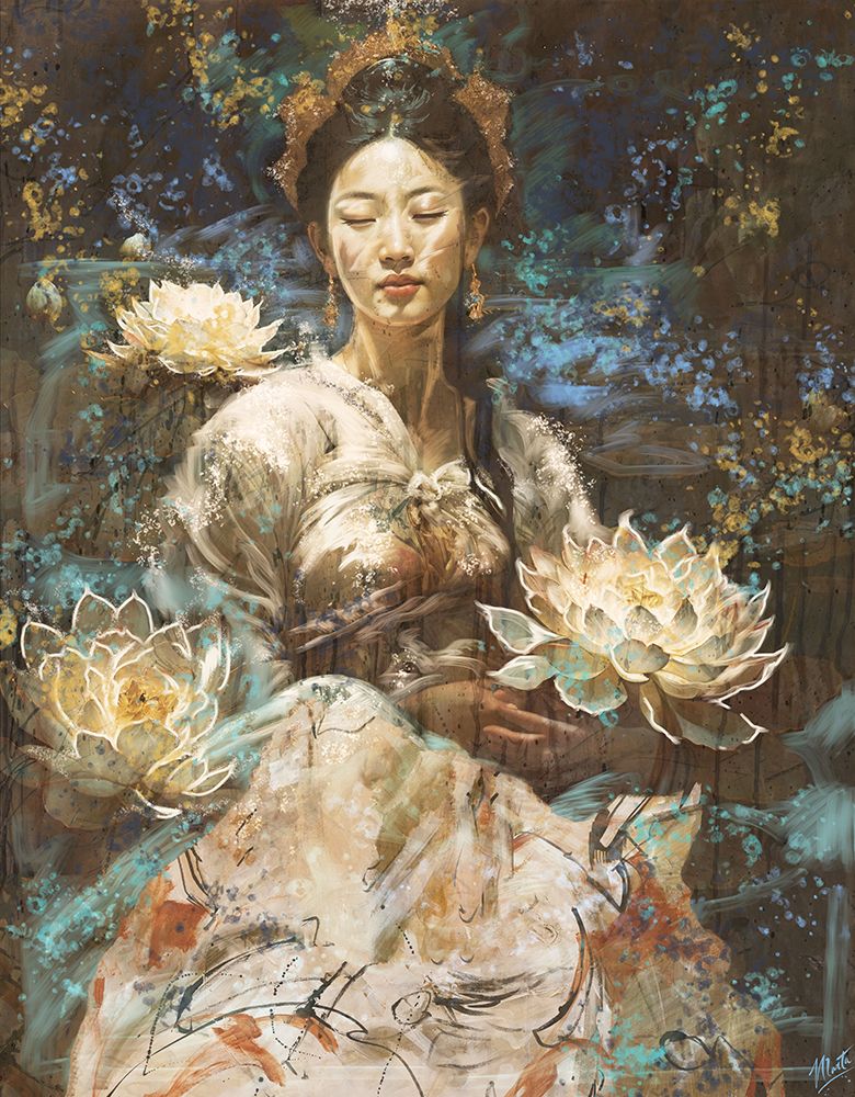 Kuan Yin Lotus art print by Marta Wiley for $57.95 CAD
