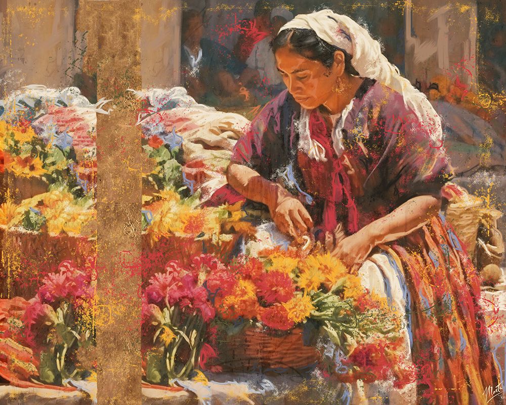 Mexican Flower Lady II art print by Marta Wiley for $57.95 CAD
