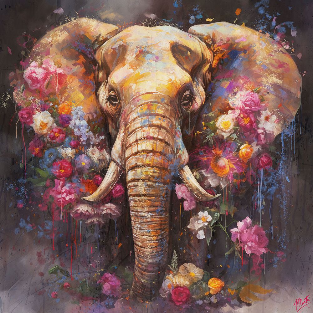Colorful Elephant I art print by Marta Wiley for $57.95 CAD