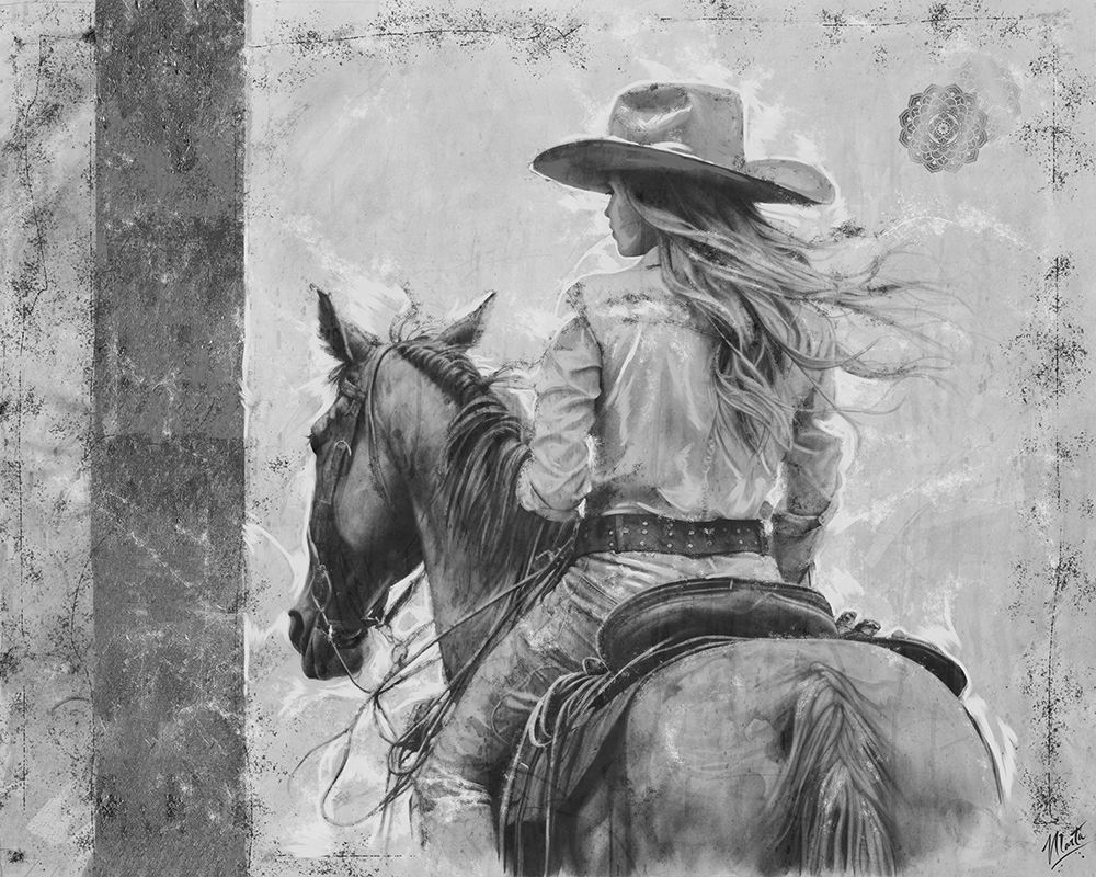 Cowgirl B And W art print by Marta Wiley for $57.95 CAD