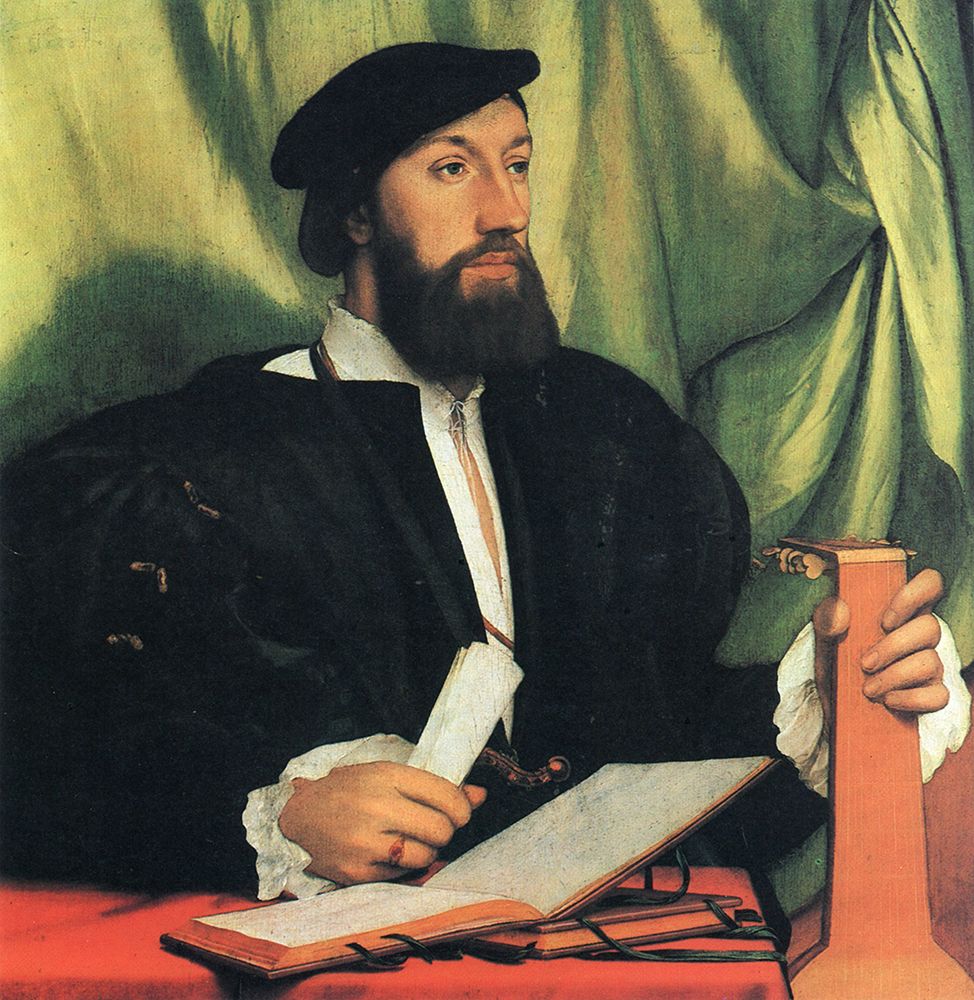 Holbein the Younger, Hans art print by Man with Music Books and Lute ca 1534 for $57.95 CAD