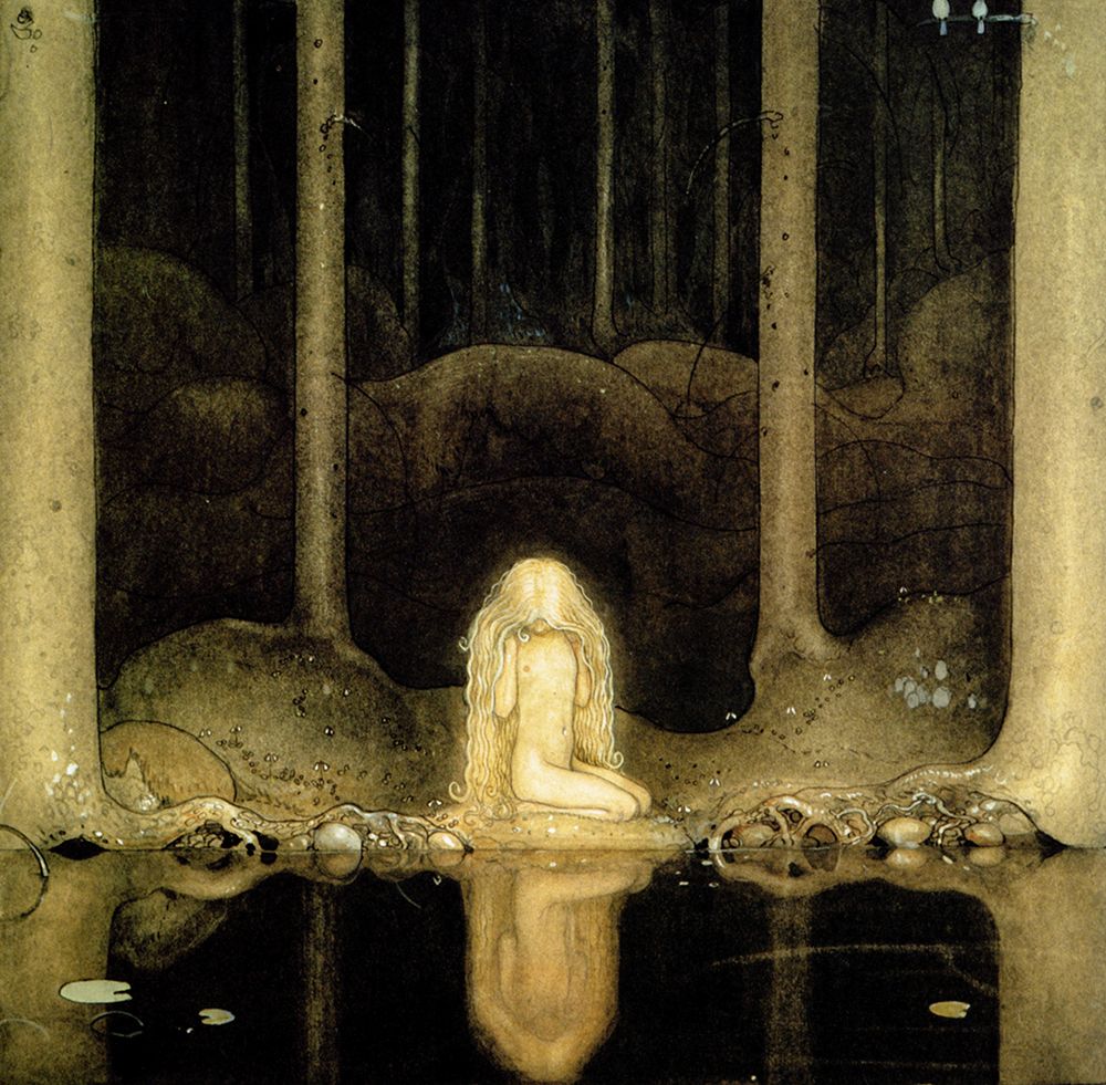 Cottongrass looks into Water for her Heart ca 1907 art print by John Bauer for $57.95 CAD