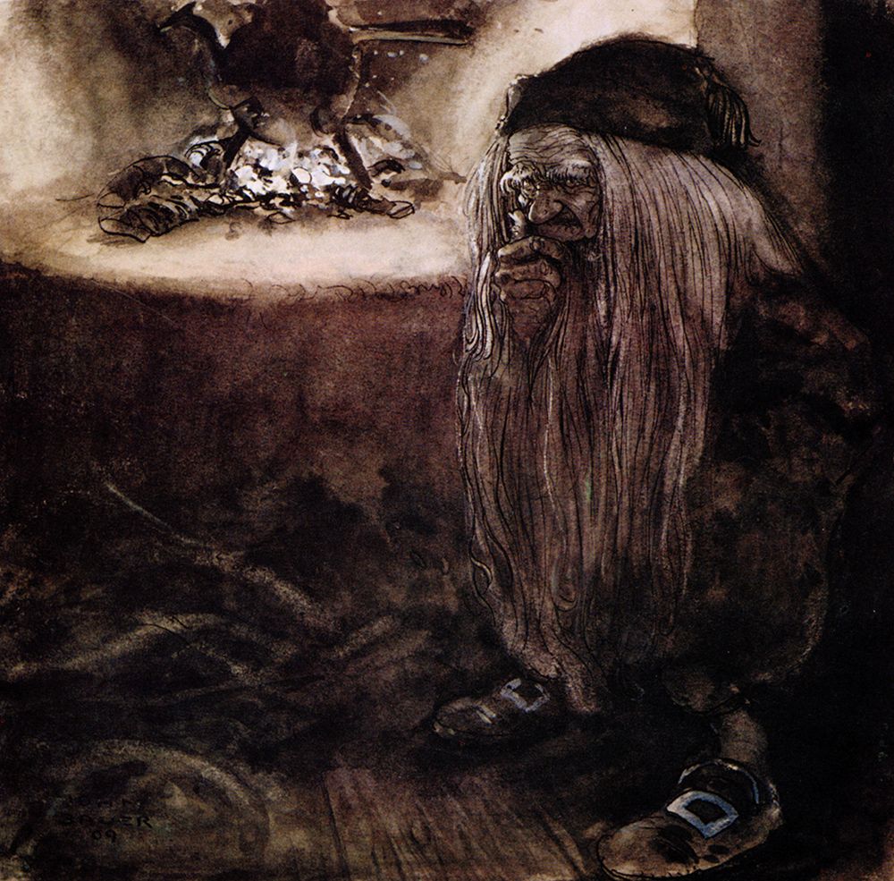 Crofter at the Hearth ca 1907 art print by John Bauer for $57.95 CAD