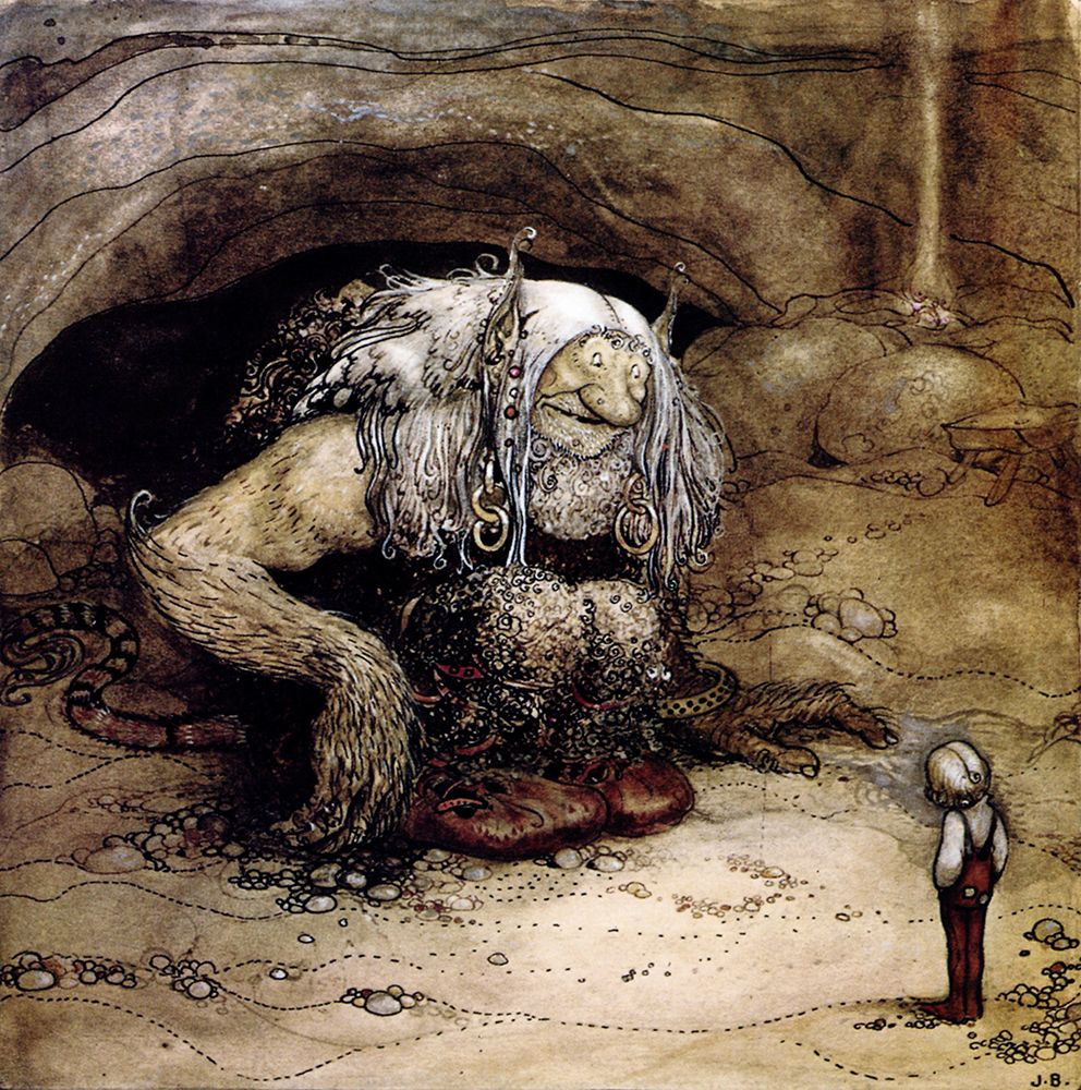 Dont be Foolish Clucked the Troll ca 1907 art print by John Bauer for $57.95 CAD
