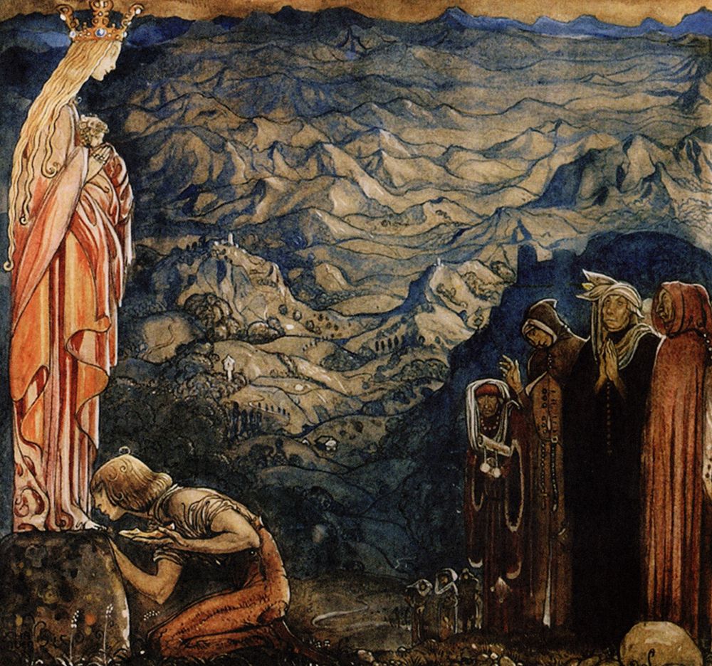 From The Musician who got the Madonnas Gold Shoe ca 1907 art print by John Bauer for $57.95 CAD