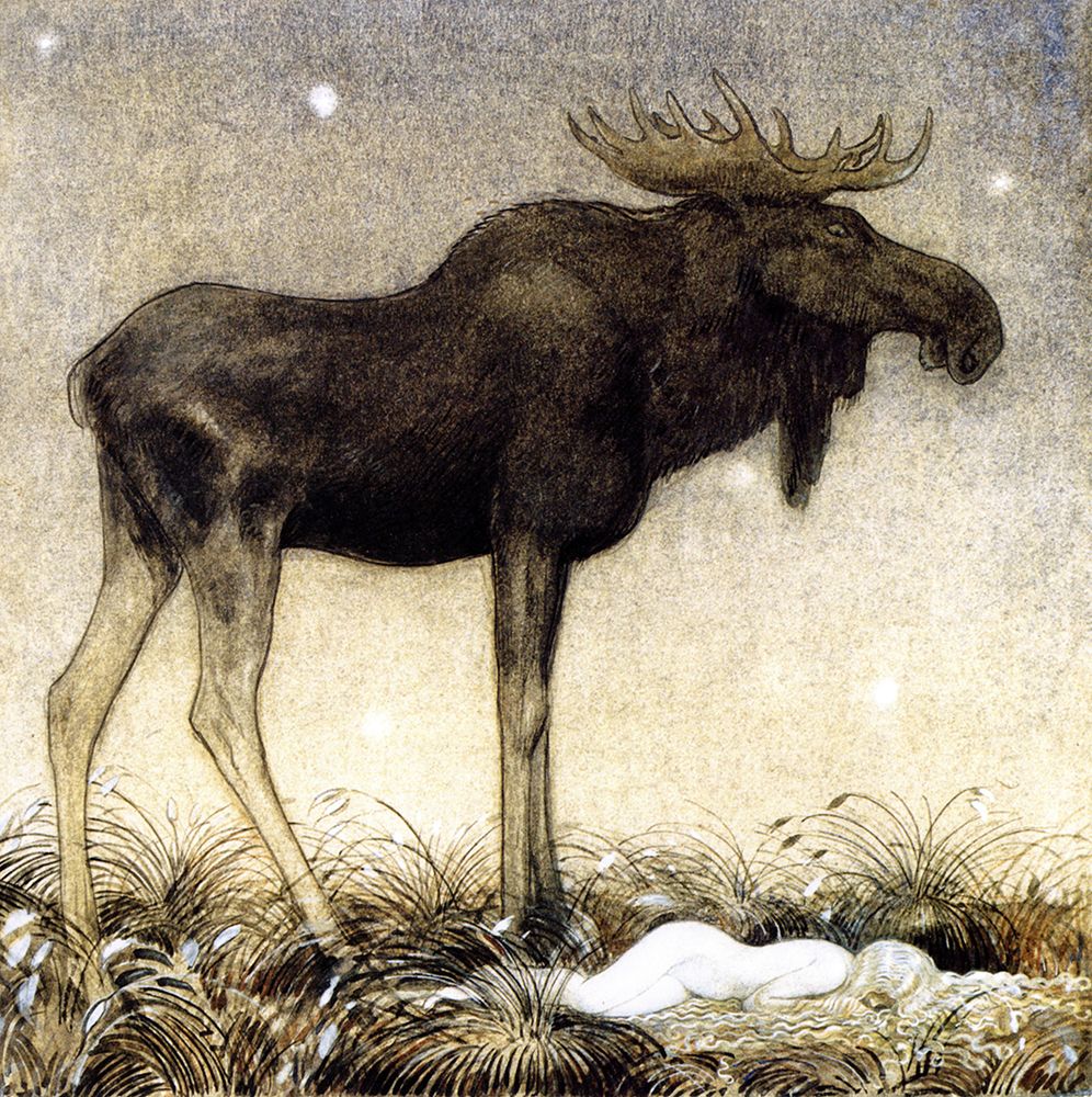 Leap the Elk ca 1910 art print by John Bauer for $57.95 CAD