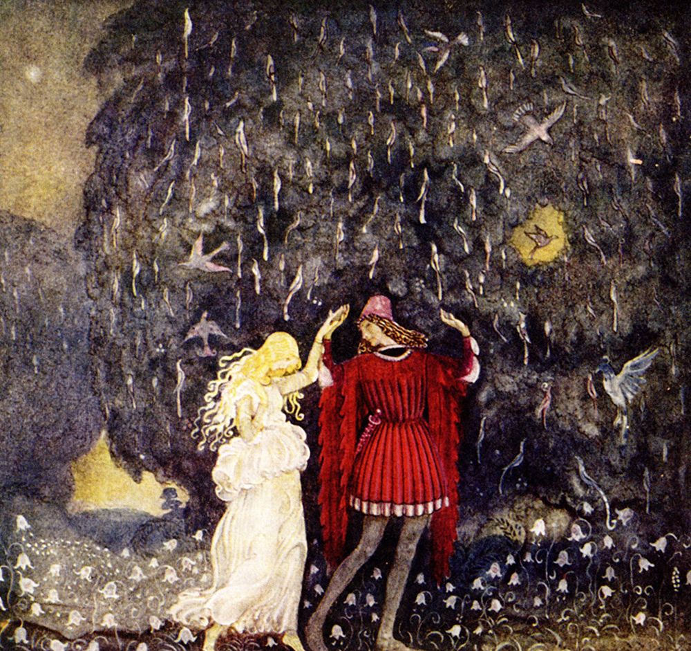 Lena and the Lonesome Knight ca 1910 art print by John Bauer for $57.95 CAD
