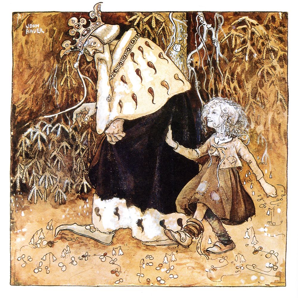 Linda-Gold and the Old King ca 1910 art print by John Bauer for $57.95 CAD