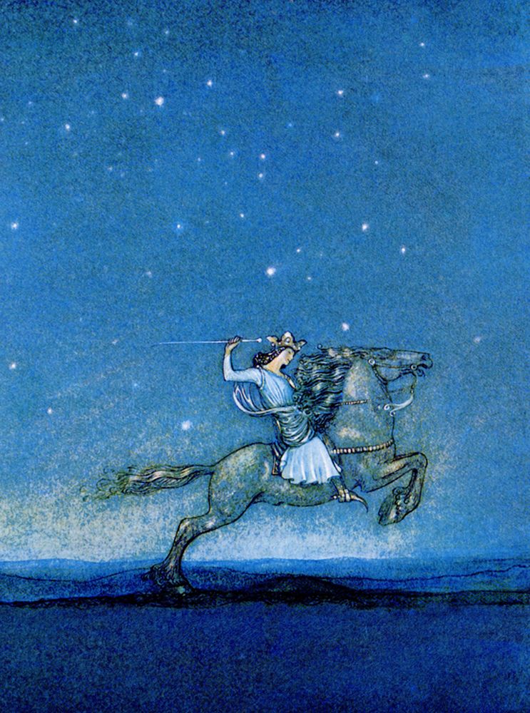 Prince Riding in the Moonlight ca 1910 art print by John Bauer for $57.95 CAD