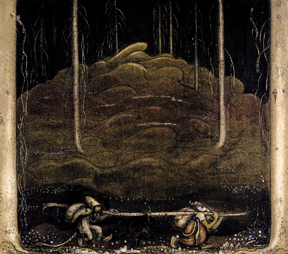 They Carried the Trolls Cauldron Between Them on a Stick 1914 art print by John Bauer for $57.95 CAD