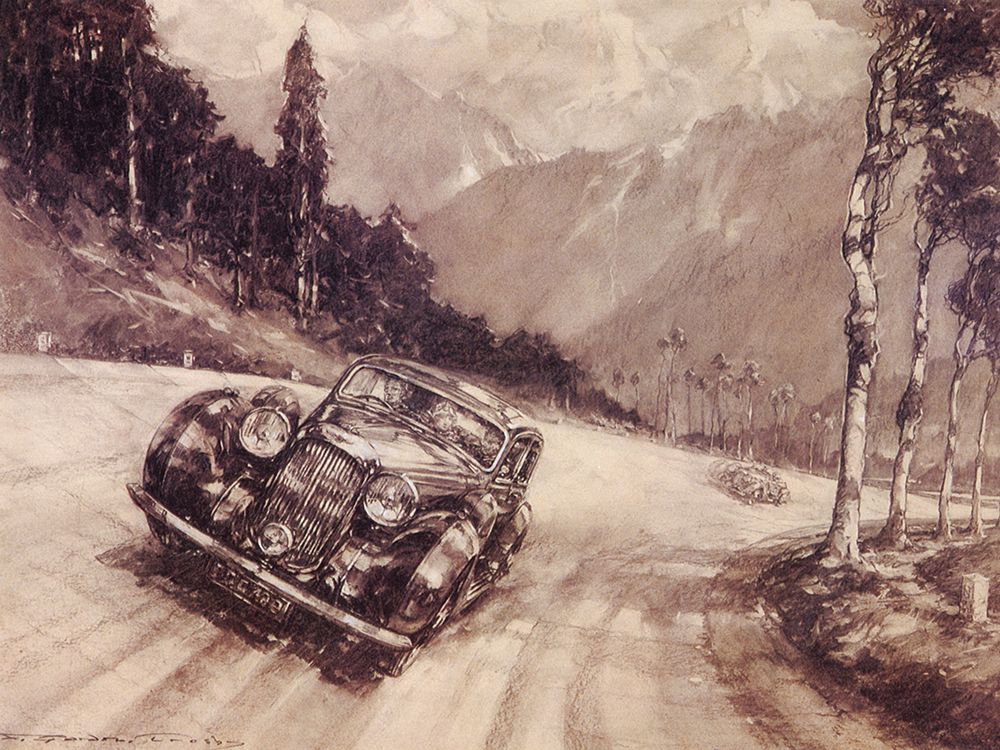 A Lagonda at Speed on the Continent art print by Frederick Gordon Crosby for $57.95 CAD