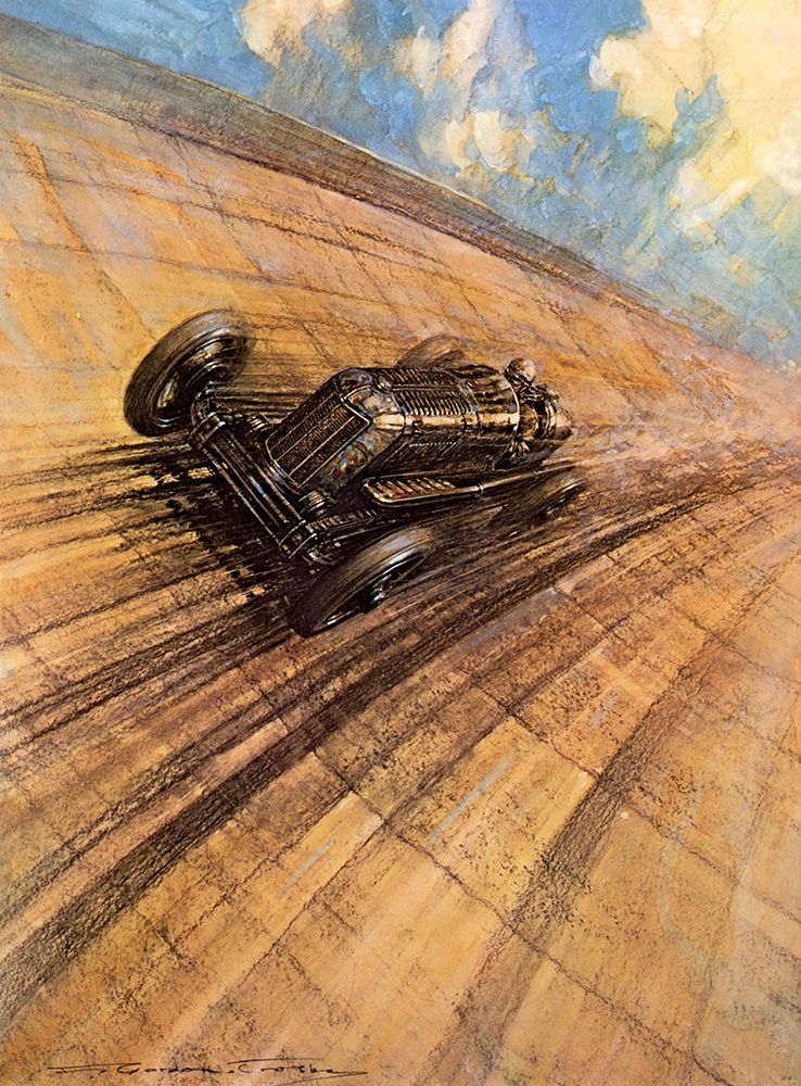 Gwenda Stewarts 10 mile record at 137.1 mph 1930 art print by Frederick Gordon Crosby for $57.95 CAD