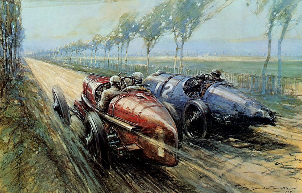 Nazarro Wins the French G.P. at 42 art print by Frederick Gordon Crosby for $57.95 CAD