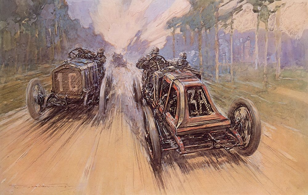 Renault in French Grand Prix 1906 art print by Frederick Gordon Crosby for $57.95 CAD