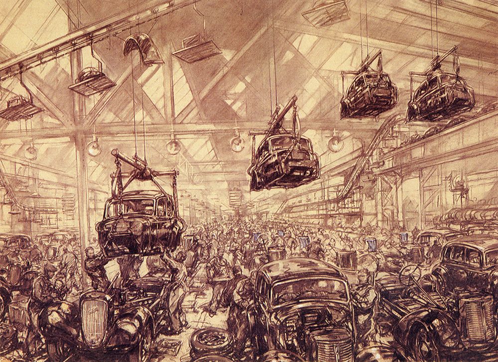 The Architecture and Drama of Mass Production art print by Frederick Gordon Crosby for $57.95 CAD