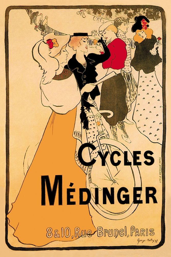 Cycles Medinger, 1897 art print by Georges-Alfred Bottini for $57.95 CAD
