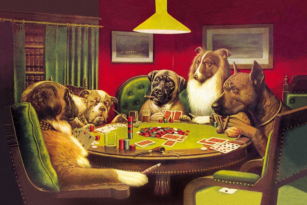 Poker Dogs: A Bold Bluff, 1903 art print by C.M. Coolidge for $57.95 CAD