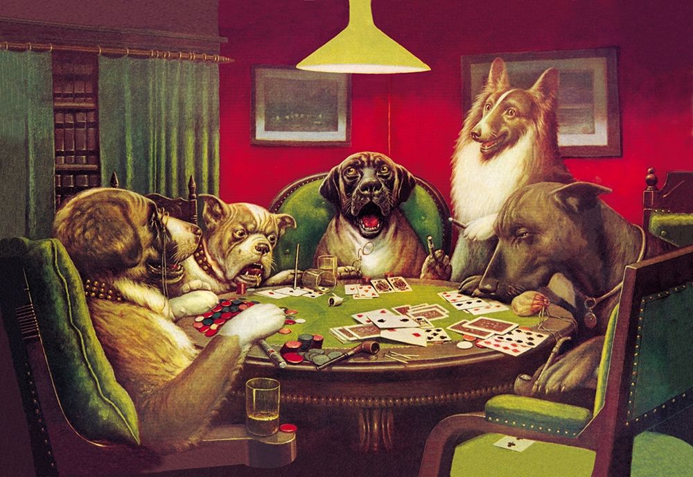 Poker Dogs: Stun, Shock and the Win, 1903 art print by C.M. Coolidge for $57.95 CAD