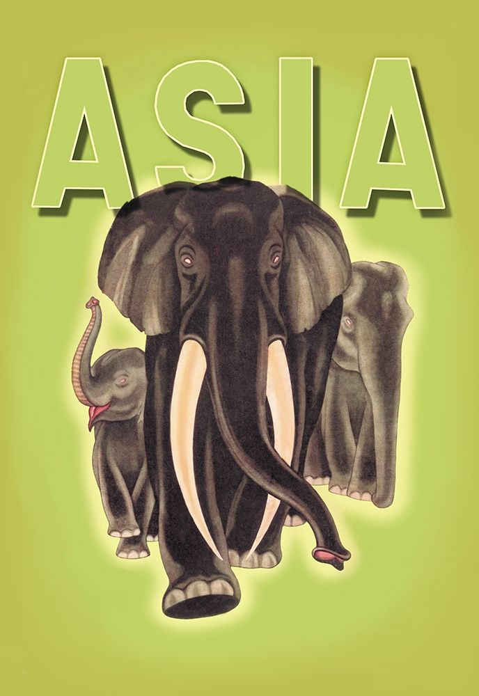 Indian Elephants, 1934 art print by Robert Harrer for $57.95 CAD
