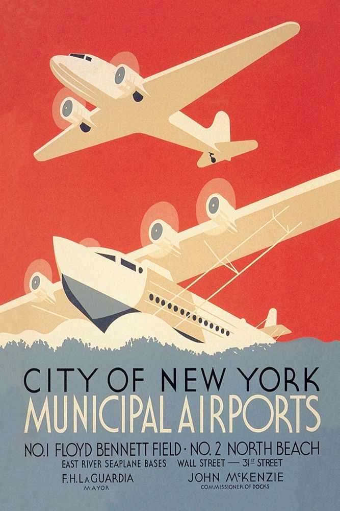 City of New York Municipal Airports (WPA) art print by Harry Herzog for $57.95 CAD