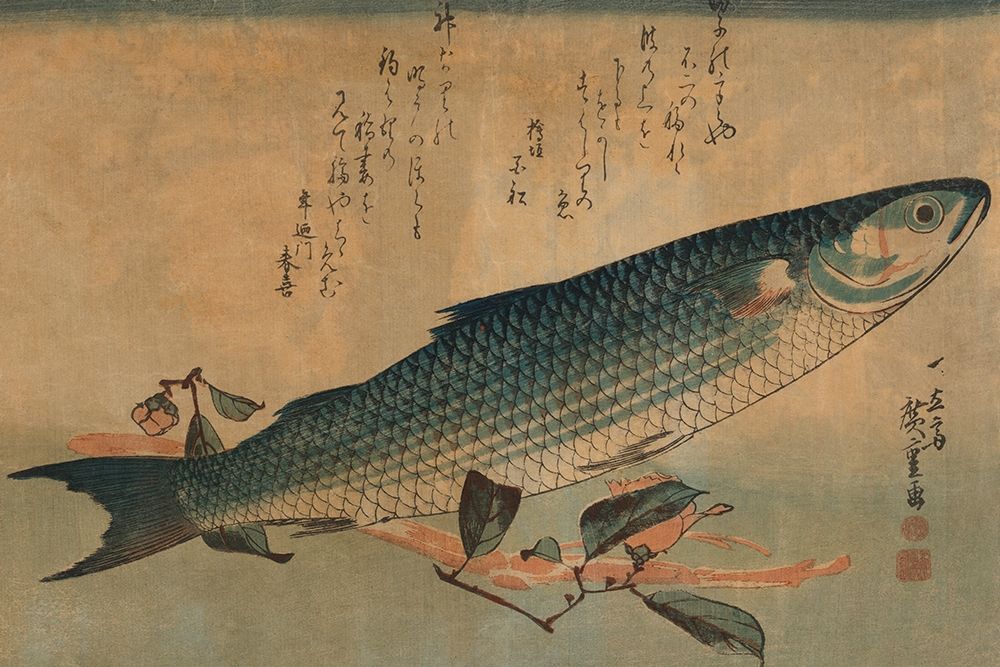 Striped mullet, 1834 art print by Ando Hiroshige for $57.95 CAD