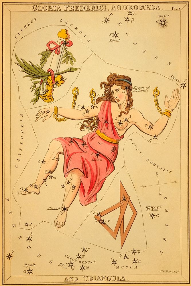 Gloria Frederici, Andromeda, and Triangula, 1825 art print by Jehoshaphat Aspin for $57.95 CAD