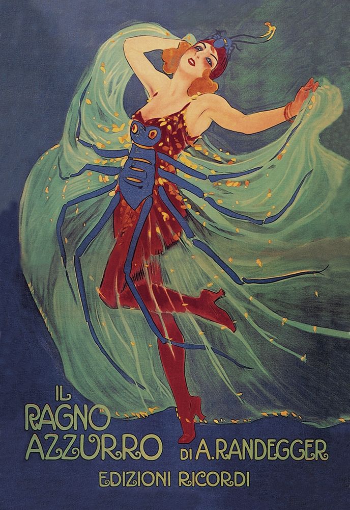Il Ragno Azzurro (The Blue Spider), 1912 art print by Leopoldo Metlicovitz for $57.95 CAD