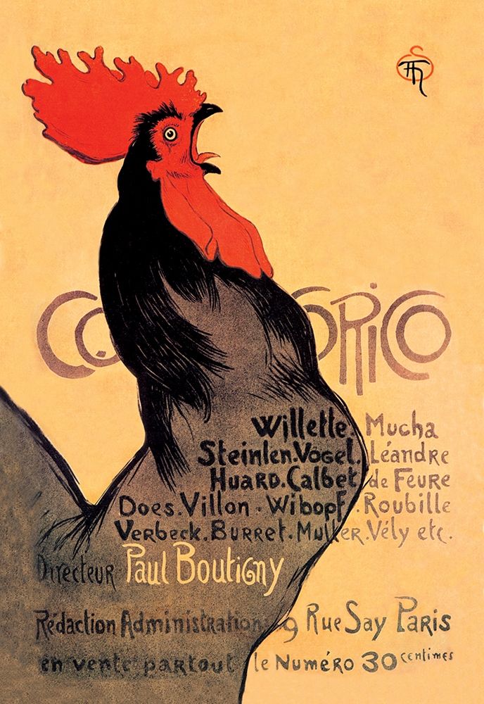 Cocorico, 1899 art print by Theophile Alexandre Steinlen for $57.95 CAD