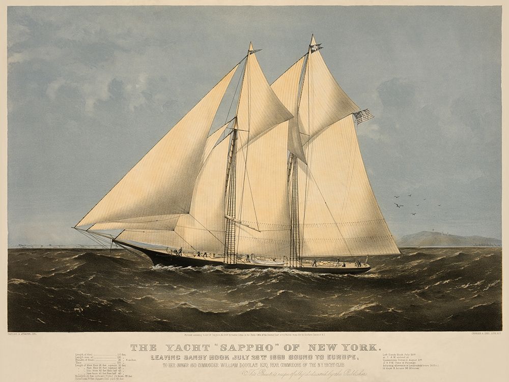 The Yacht Sappho of New York, 1869 art print by Unknown for $57.95 CAD