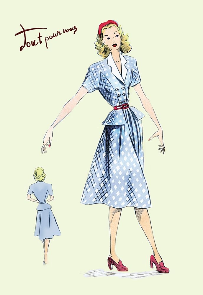 Daytime Dress in Plaid, 1947 art print by Unknown for $57.95 CAD